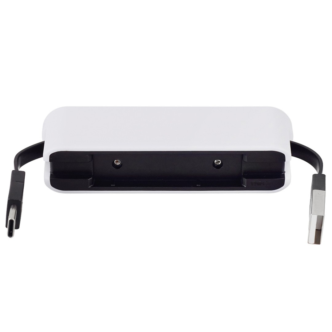 USB-хаб «Hubix» с коннектором 2-в-1 USB-C и USB-A, 2.0, белый