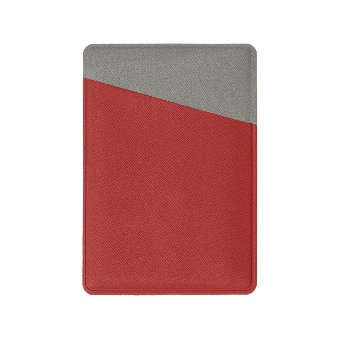 Картхолдер на 3 карты типа бейджа "Favor", красный/серый