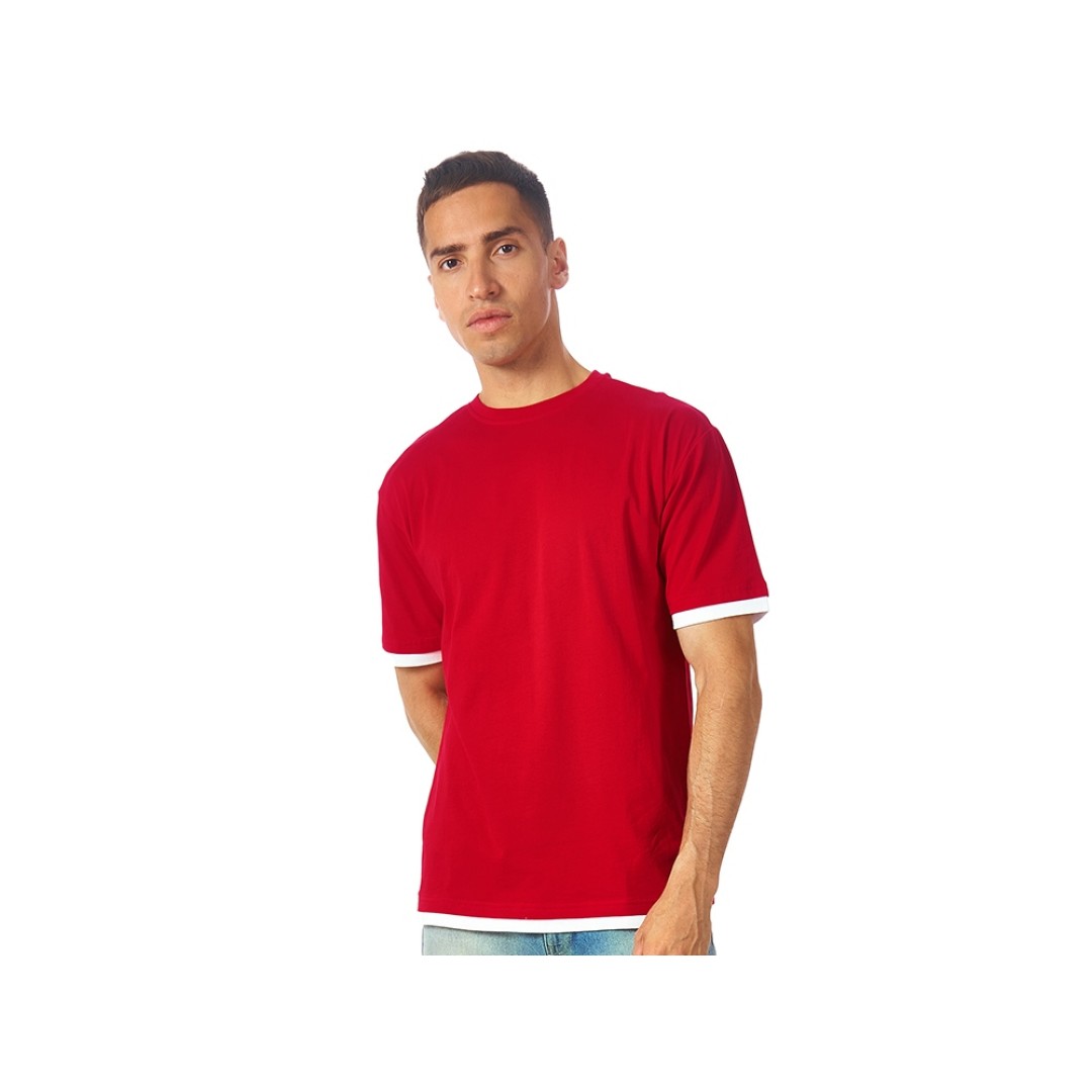 Футболка «Rotterdam» мужская, красный/белый