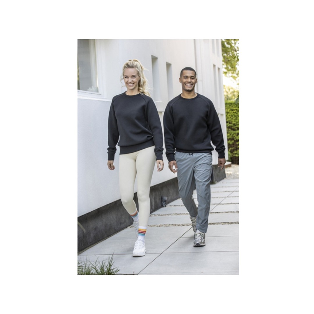 Yukon унисекс интерлок спортивный свитер с круглым вырезом - Сплошной черный