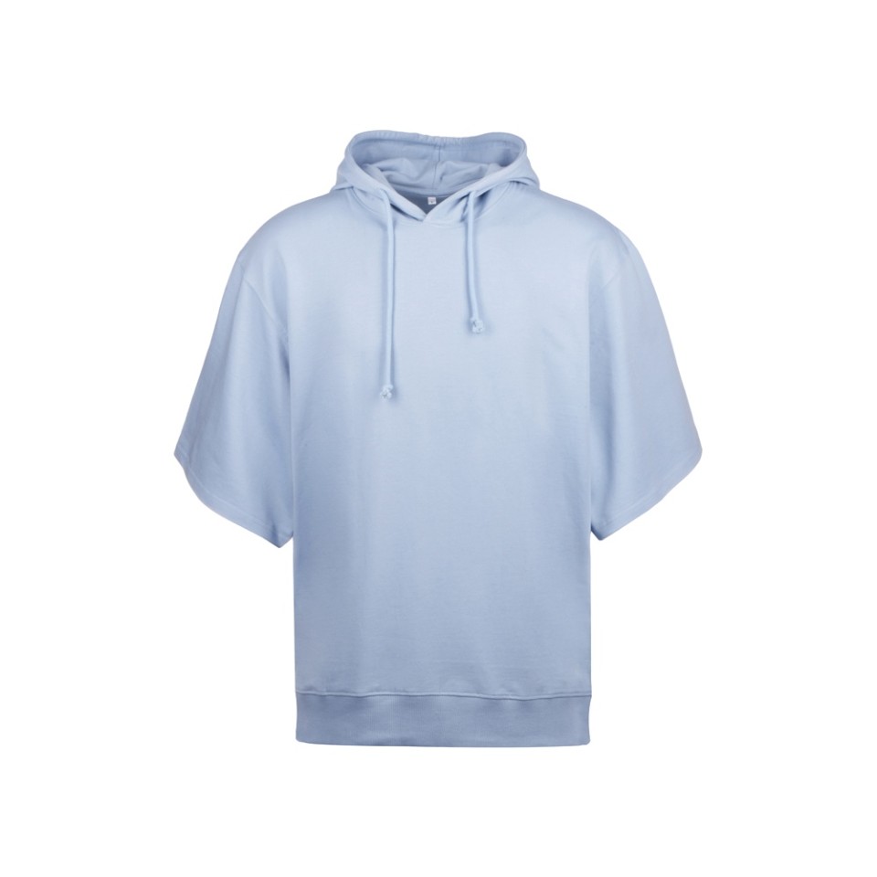 Худи оверсайз с коротким рукавом «Warsaw» унисекс, небесно-голубой