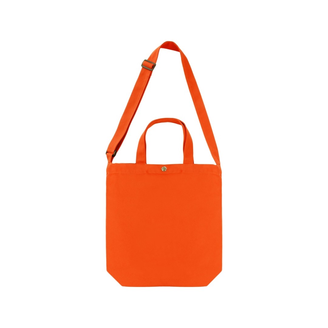 Сумка Helfer из хлопка на кнопке с регулирующейся лямкой, оранжевый