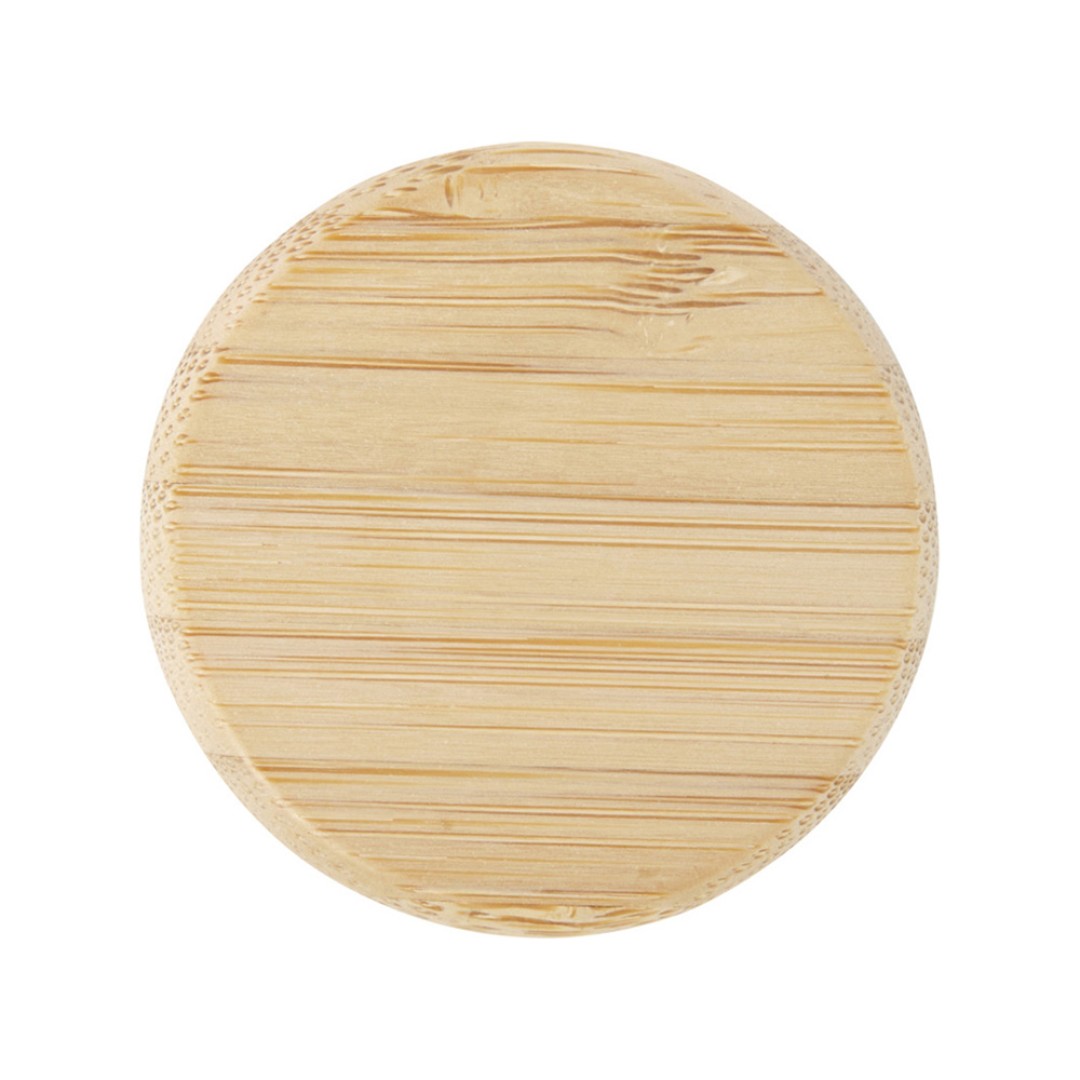 Стеклянная бутылка для воды Porto объемом 500 мл с силиконовой ручкой и бамбуковой крышкой - Синий