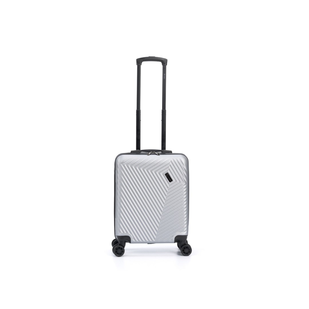 Чемодан TORBER Lama, серебристый, ABS-пластик, 38 х 21 х 55 см, 37 л