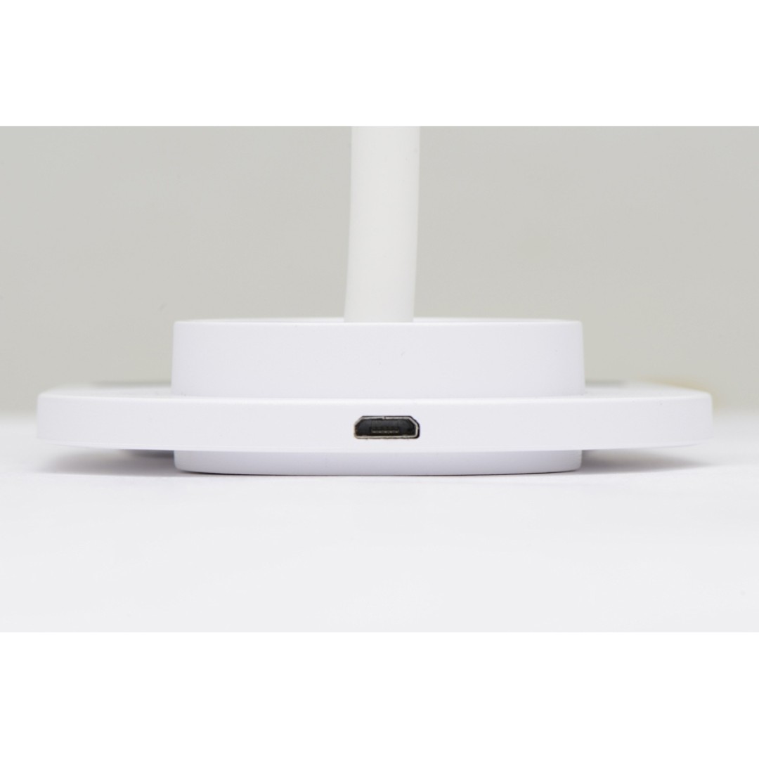 Настольный светильник с беспроводной зарядкой "Flamp", белый