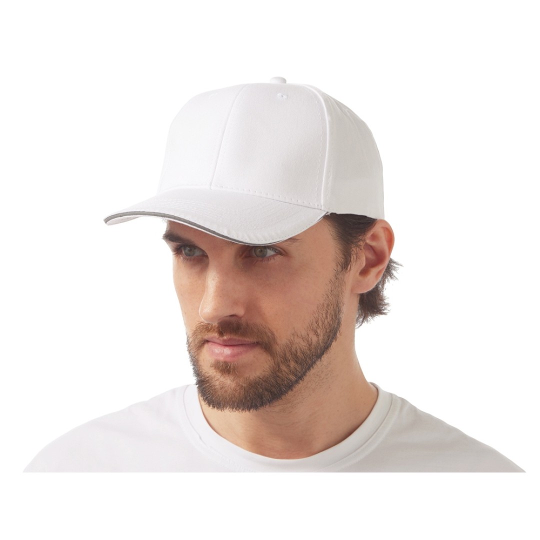 Кепка со светоотражающим кантом, белый