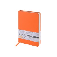 Ежедневник с каменной бумагой недатированный А5 "Carrara"», оранжевый