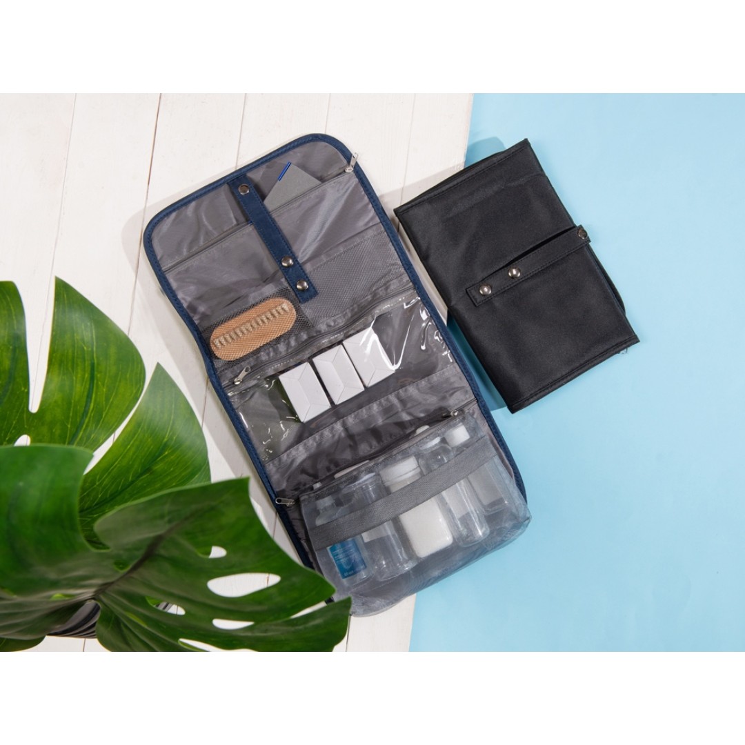 Несессер для путешествий со съемной косметичкой "Flat", черный