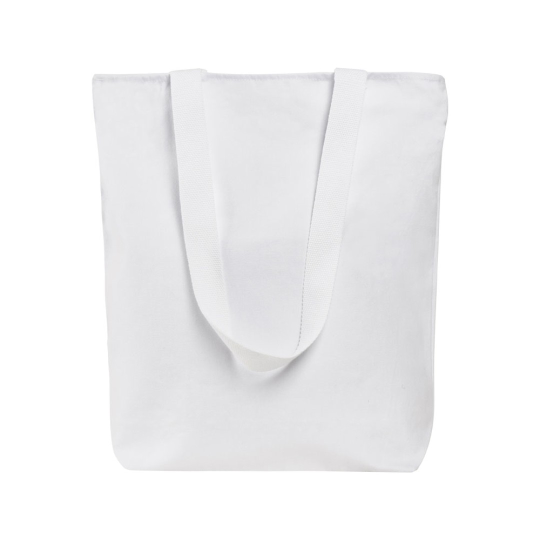 Сумка на молнии Zipper из хлопка 280 г c карманом на молнии спереди, белый