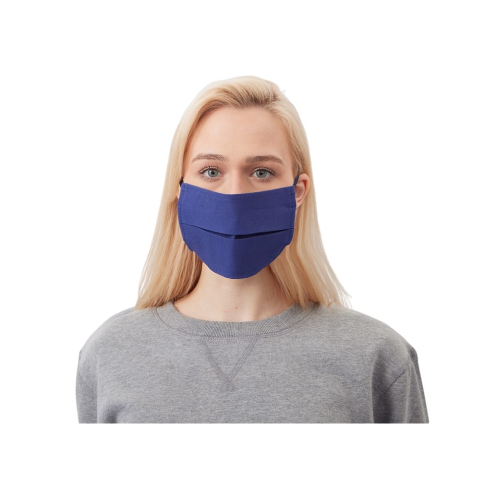 Маска для лица многоразовая из хлопка, синий