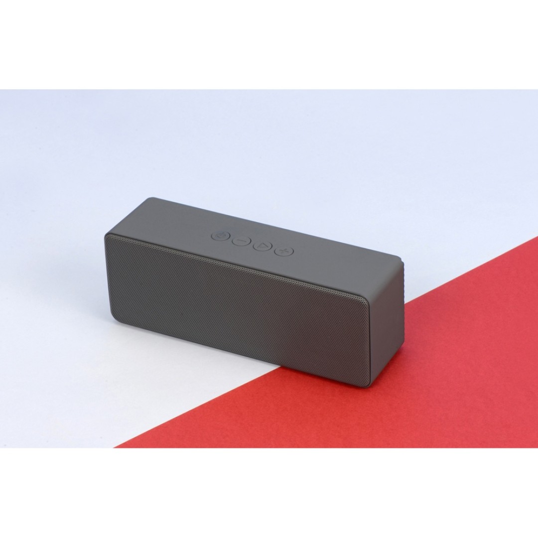 Портативная колонка «Bar» со стереодинамиками soft touch, серый