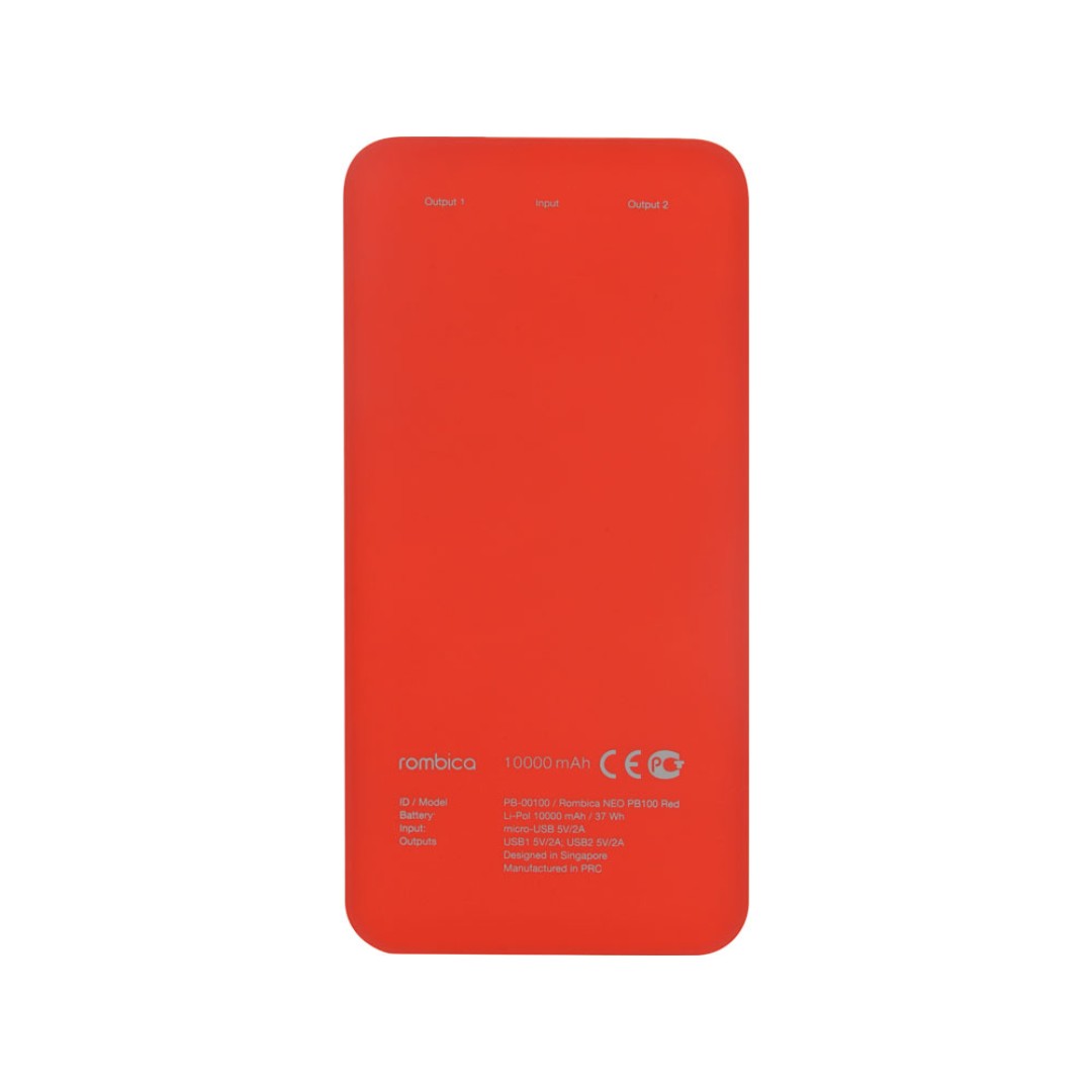 Внешний аккумулятор Rombica NEO PB100 Red, красный (Р)