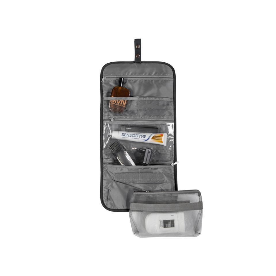 Несессер для путешествий со съемной косметичкой "Flat", черный