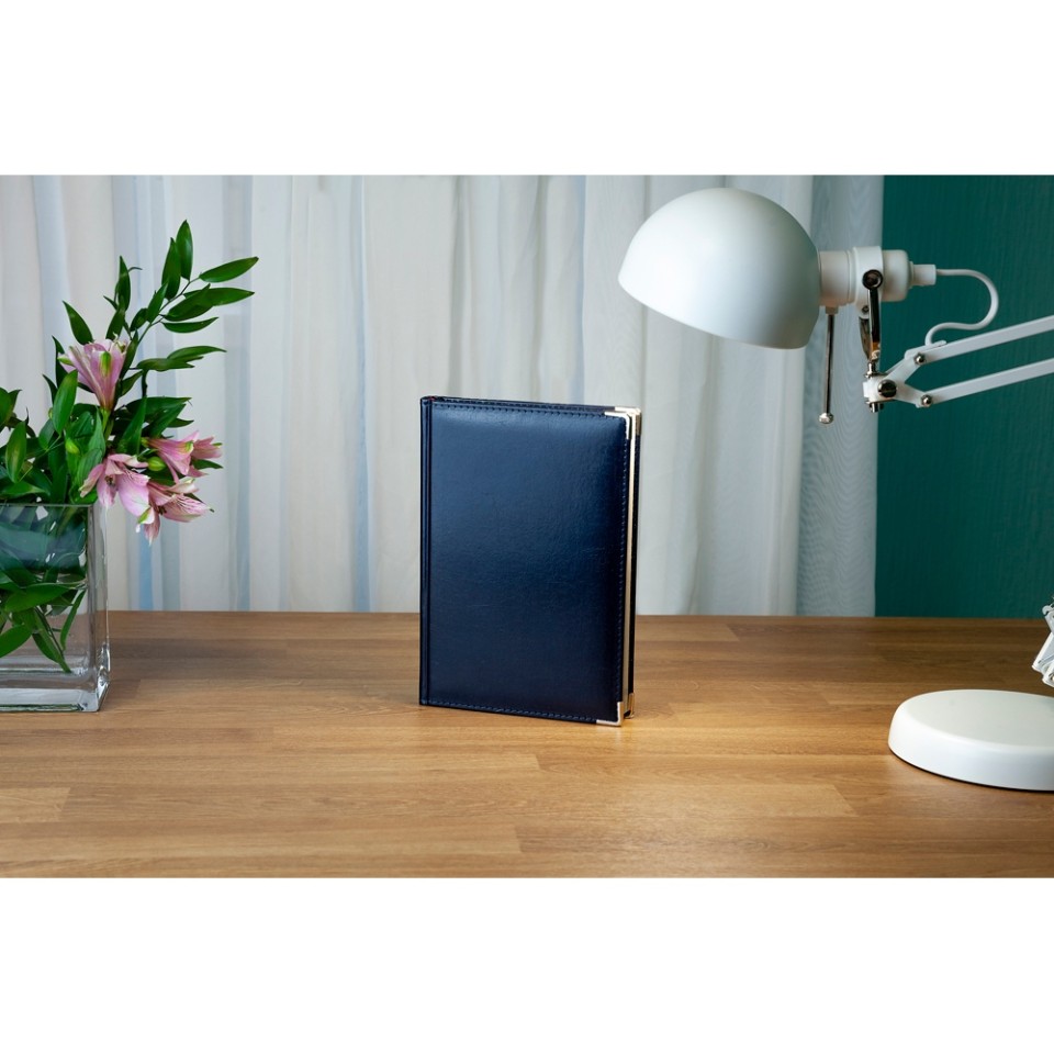 Ежедневник А5 полудатированный «Imperium», синий (уголки и срез золото)