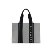 Сумка-тоут женская BUGATTI Ambra, серо-черный цвет, хлопок/полиэстер, 45х14х32 см