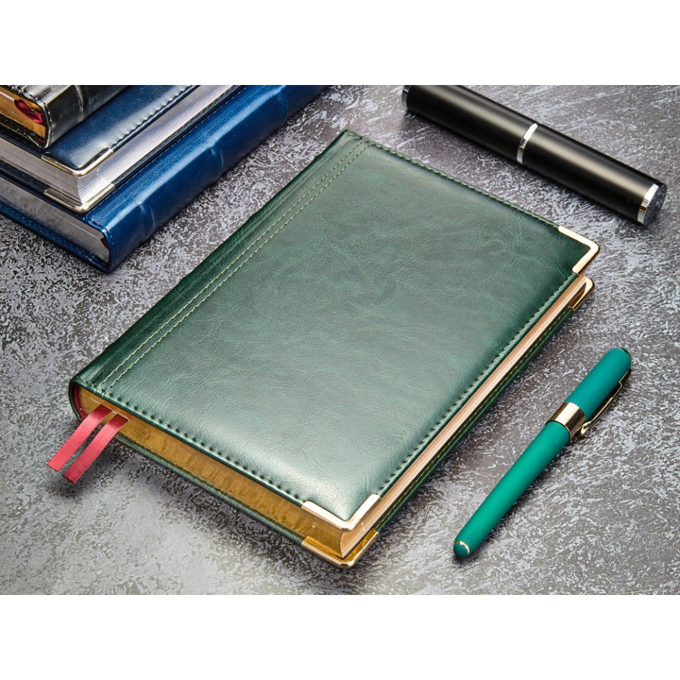 Ежедневник А5 полудатированный «Boss», зеленый