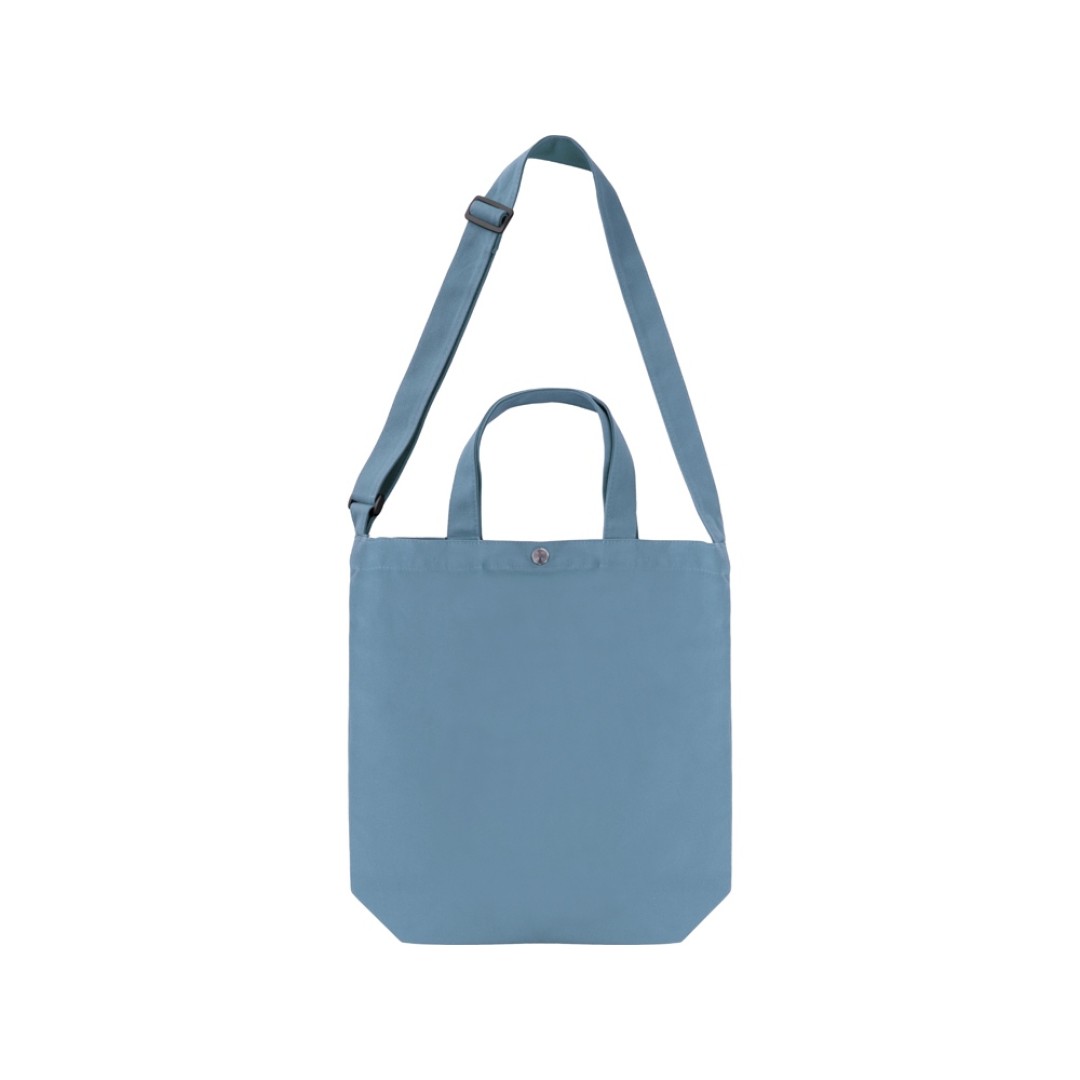 Сумка Helfer из хлопка на кнопке с регулирующейся лямкой, антрацит