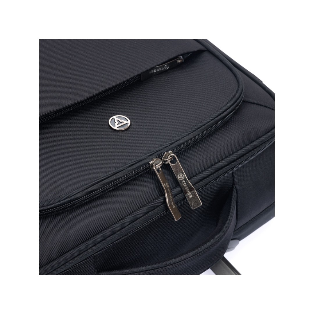 Чемодан TORBER Brosno, чёрный, нейлон 600D, 43,5 х 19 х 68 см, 56 л