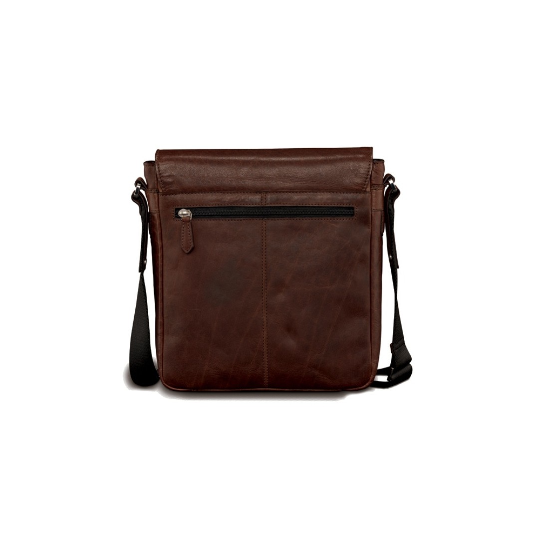 Сумка через плечо Mano "Don Valentino", натуральная кожа в коричневом цвете, 25 х 27 х 7 см