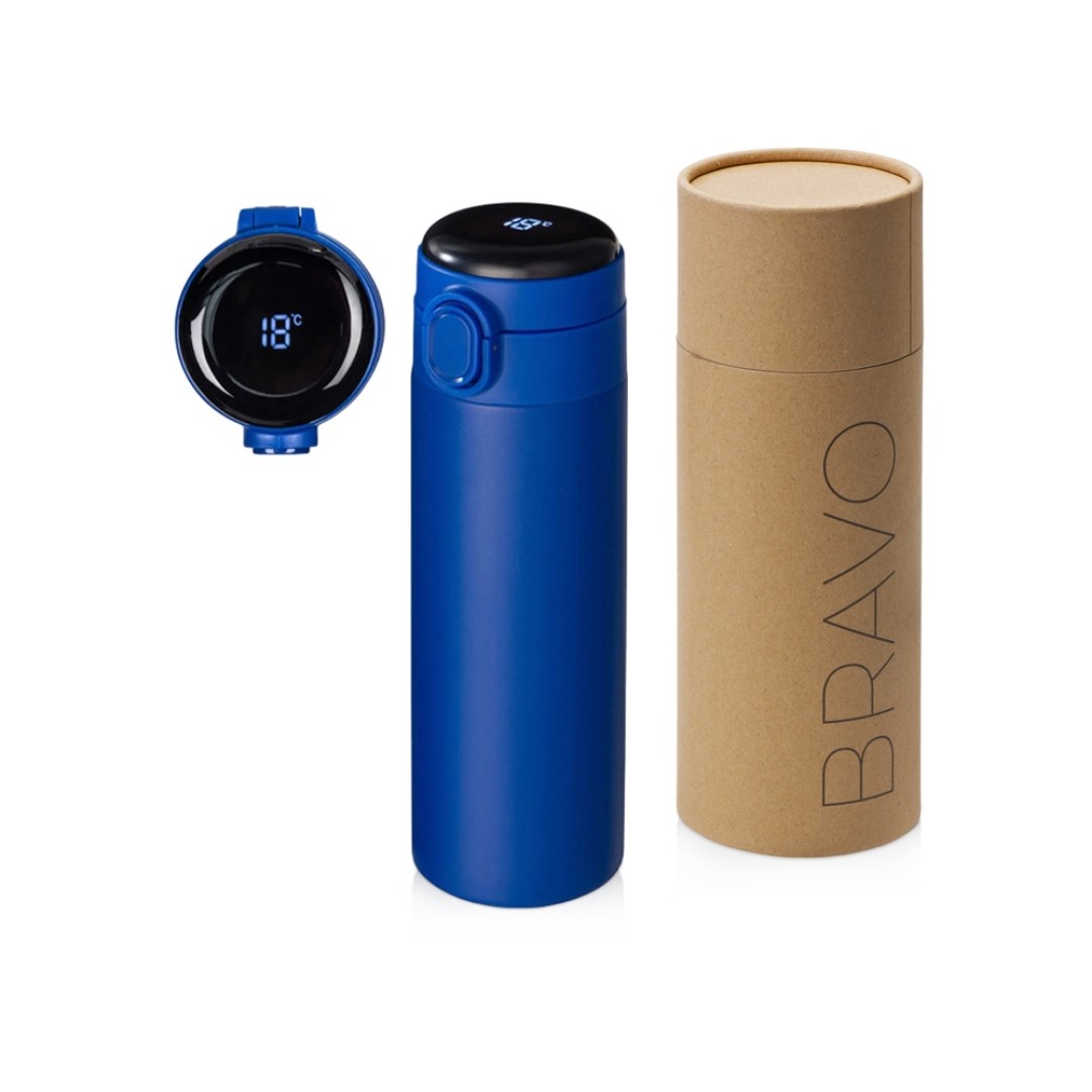 Вакуумная термокружка Waterline с медной изоляцией «Bravo», 400 мл, тубус, синий