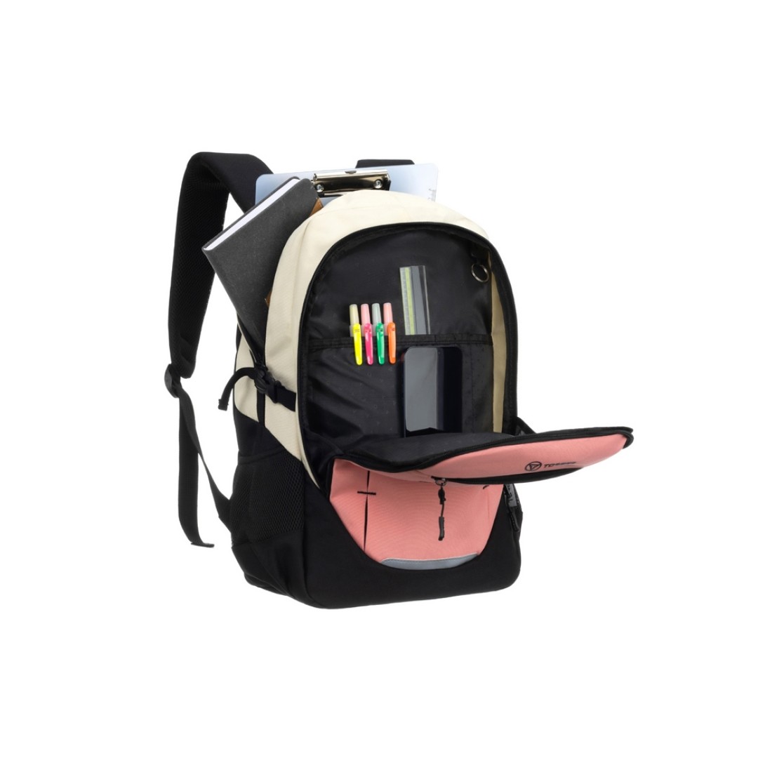 Рюкзак TORBER CLASS X, персиковый, 46 x 32 x 18 см + Мешок для сменной обуви в подарок!