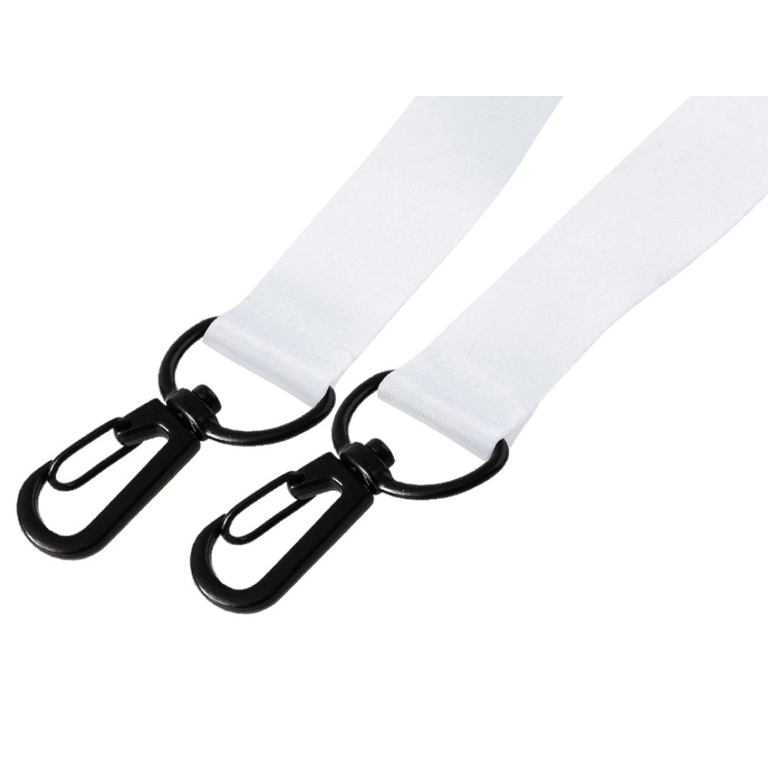 Ланъярд 2 см под сублимацию с 2-мя карабинами, черный