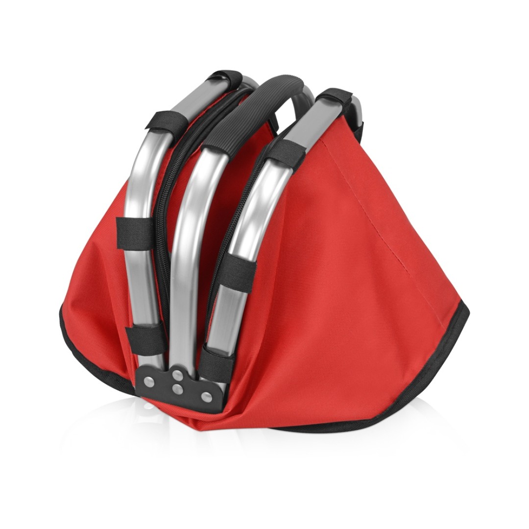 Изотермическая сумка-холодильник "FROST" складная с алюминиевой рамой, красный (Р)