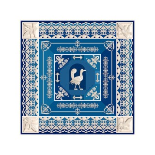 Платок "Птица дивная", синий