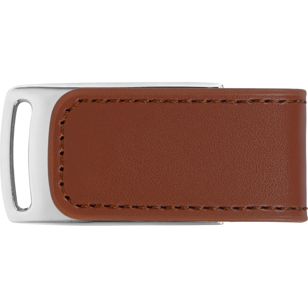 Флеш-карта USB 2.0 16 Gb с магнитным замком "Vigo", светло-коричневый/серебристый