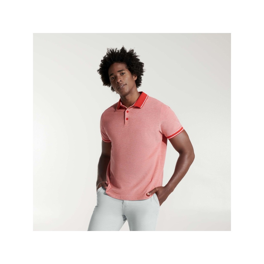 Рубашка поло "Bowie" мужская, меланжевый красный