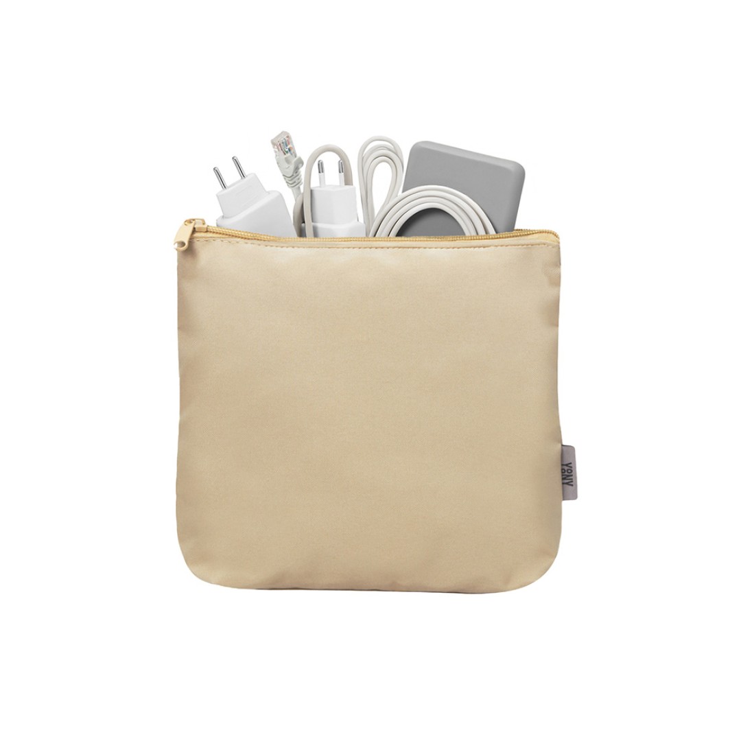 Органайзер для электроники и проводов "Amalia" из полиэстера 300D с подкладкой, бежевый