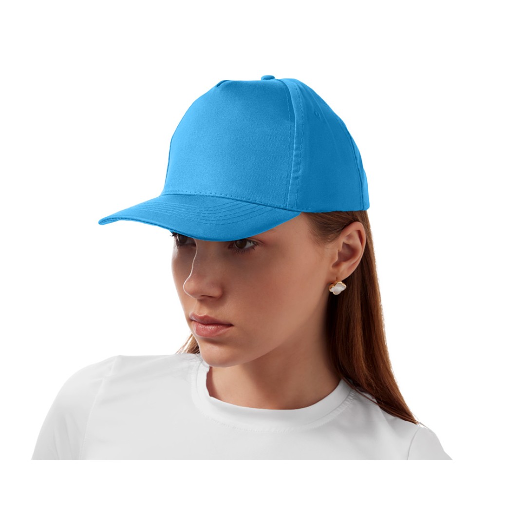 Бейсболка "Poly" 5-ти панельная 120 гр, голубой