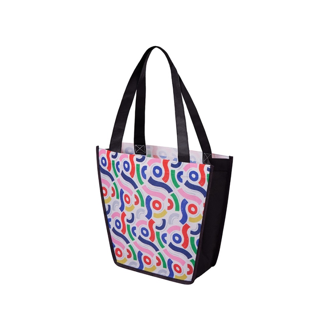 Сумка для шопинга с донной складкой и ручкой из нетканого PET материала