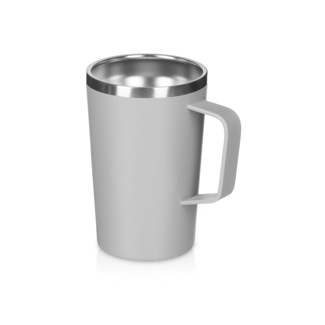 Стальная кружка с двойными стенками и порошковым покрытием "Tibet", серый