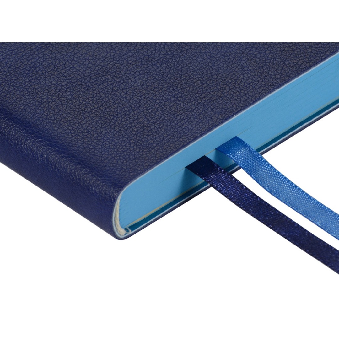 Ежедневник А5 датированный "Boston" 2026, синий с голубым обрезом