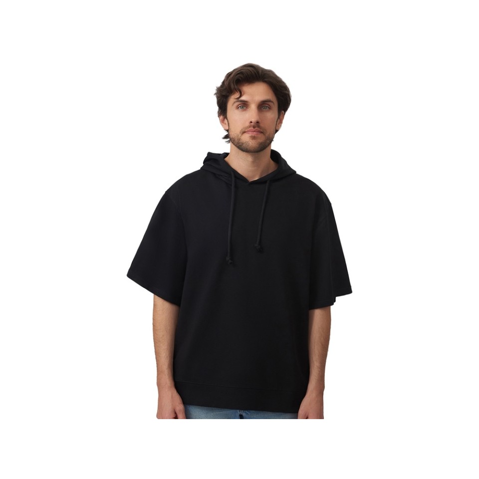 Худи оверсайз с коротким рукавом «Warsaw» унисекс, черный