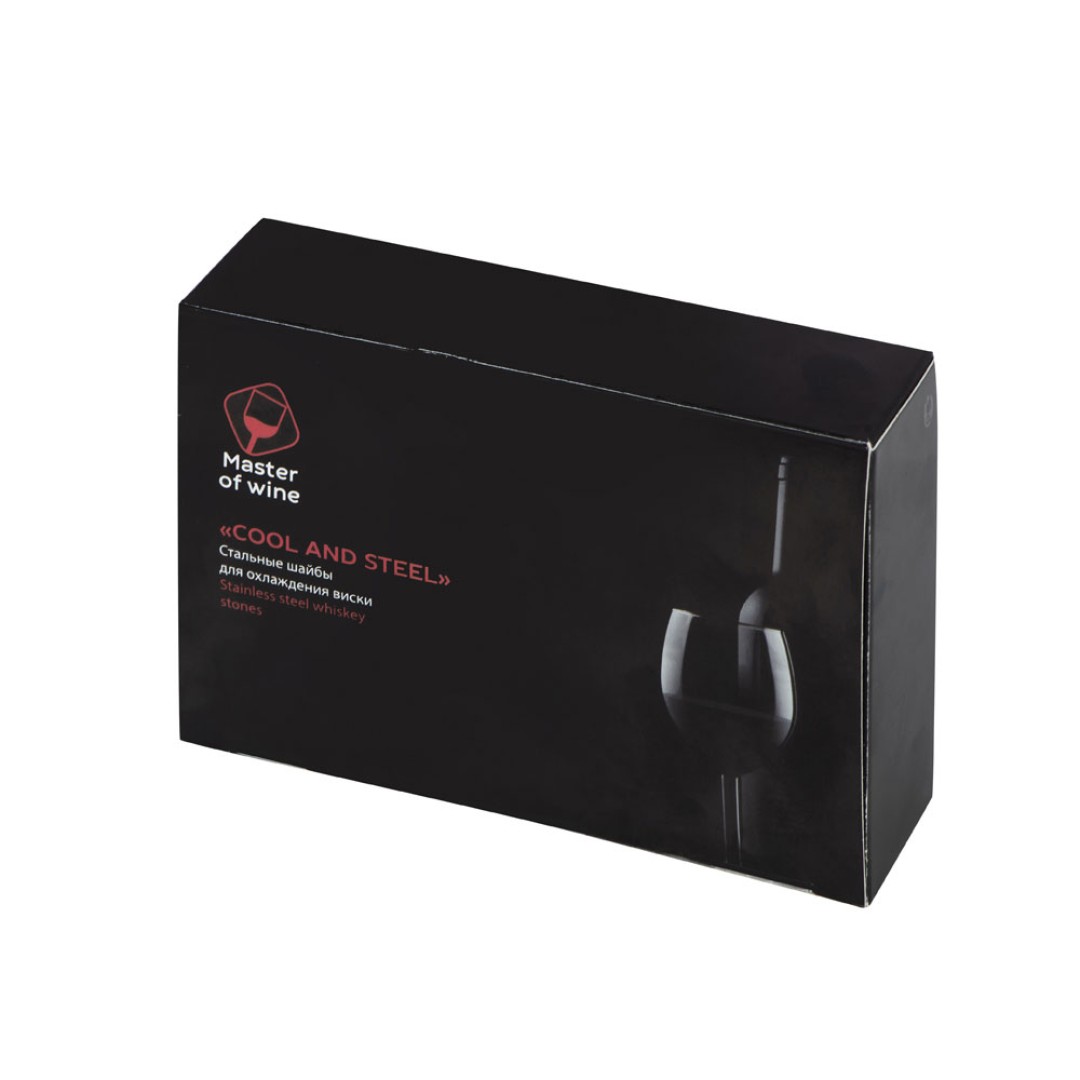Шайбы для охлаждения виски на подставке "Cool and steel"