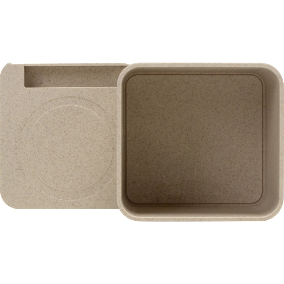 Настольный органайзер Cubic из пшеничного волокна с функцией беспроводной зарядки и выходами USB