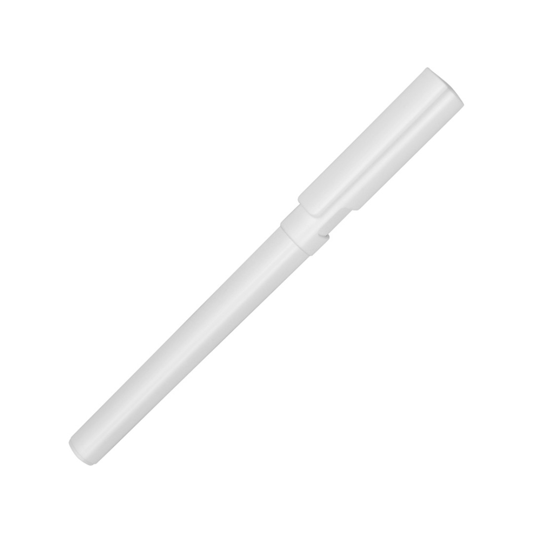 Ручка пластиковая шариковая трехгранная «Nook» с подставкой для телефона в колпачке, белый