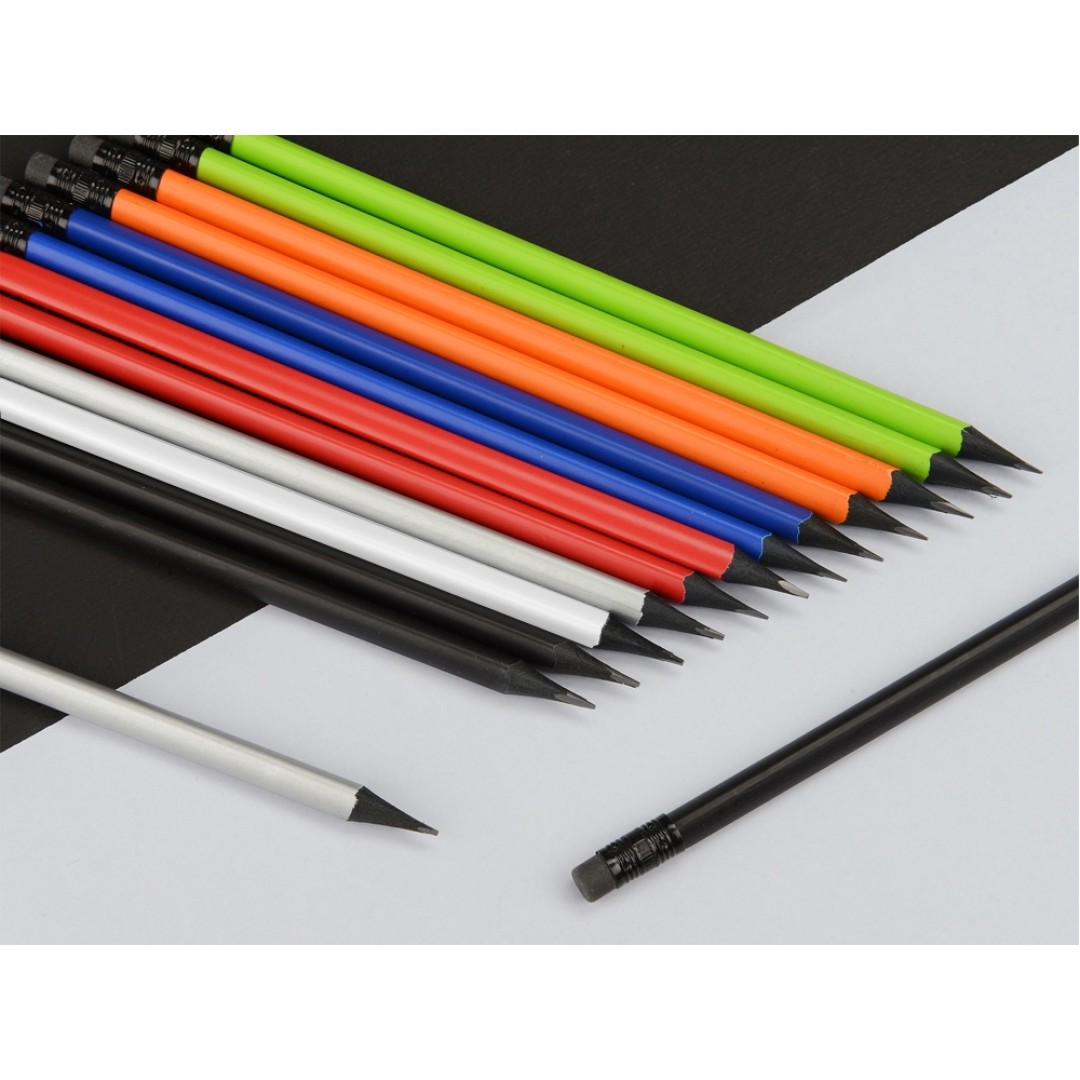 Карандаш чернографитовый трехгранный Blackie 3D, белый