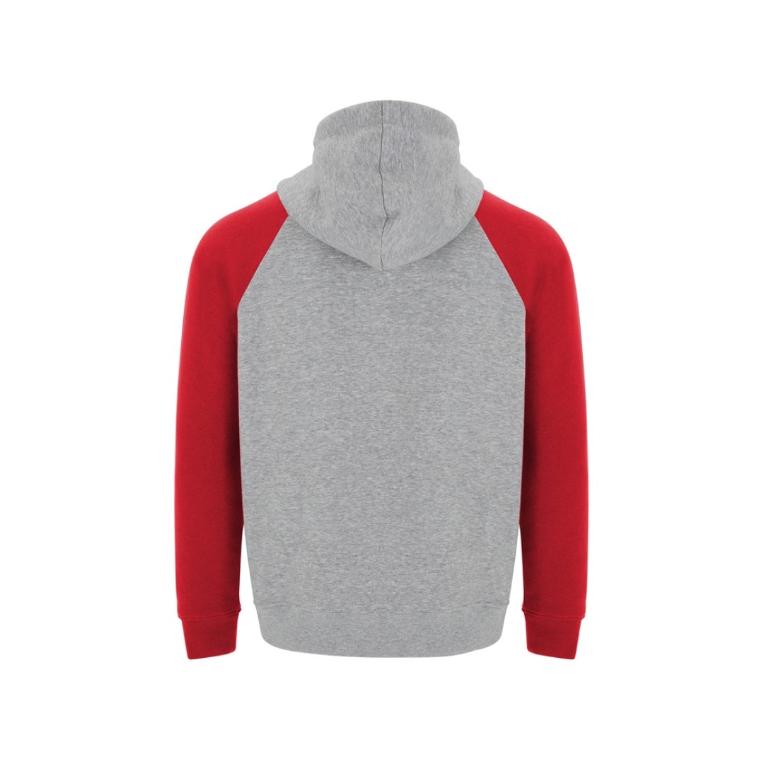 Толстовка с капюшоном "Badet" мужской, серый меланж/красный