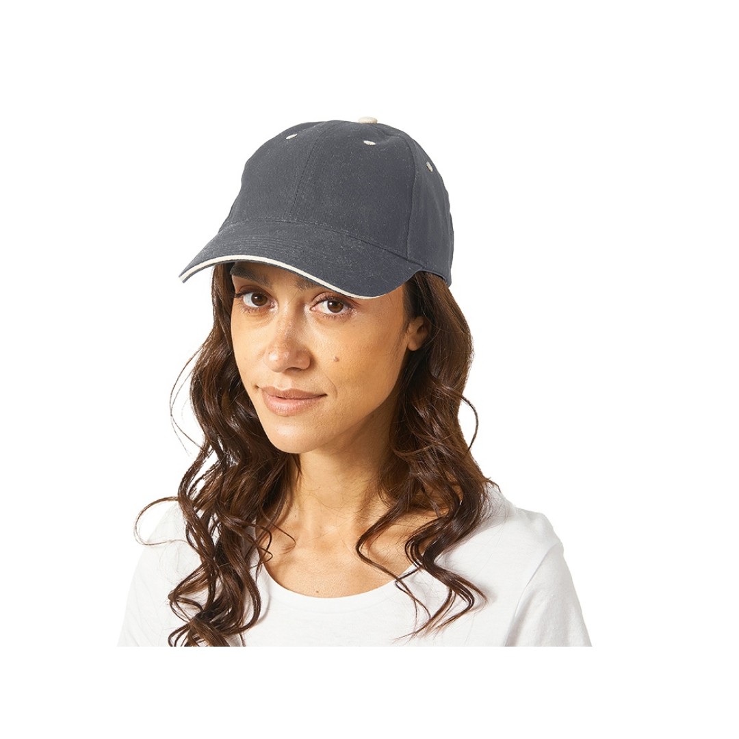 Бейсболка "New Castle" 6-ти панельная, серый/белый