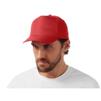 Бейсболка "Poly" 5-ти панельная 120 гр, красный