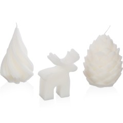 Свечи на подставке "Олень, шишка, елочка"