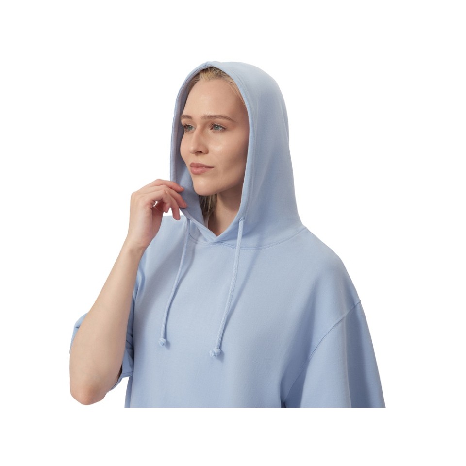 Худи оверсайз с коротким рукавом «Warsaw» унисекс, небесно-голубой