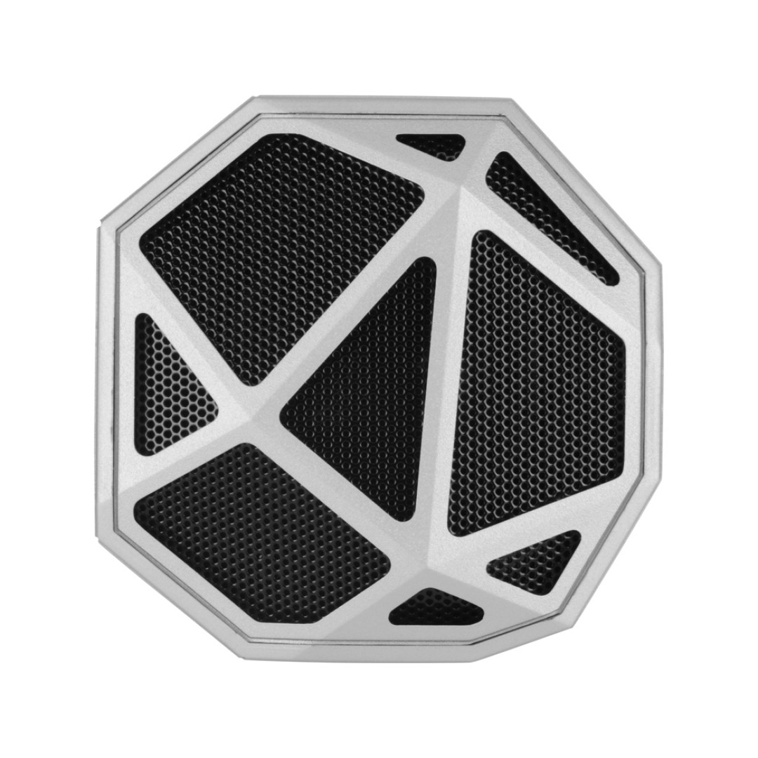 Портативная колонка «Geo», серебристый + синяя подсветка