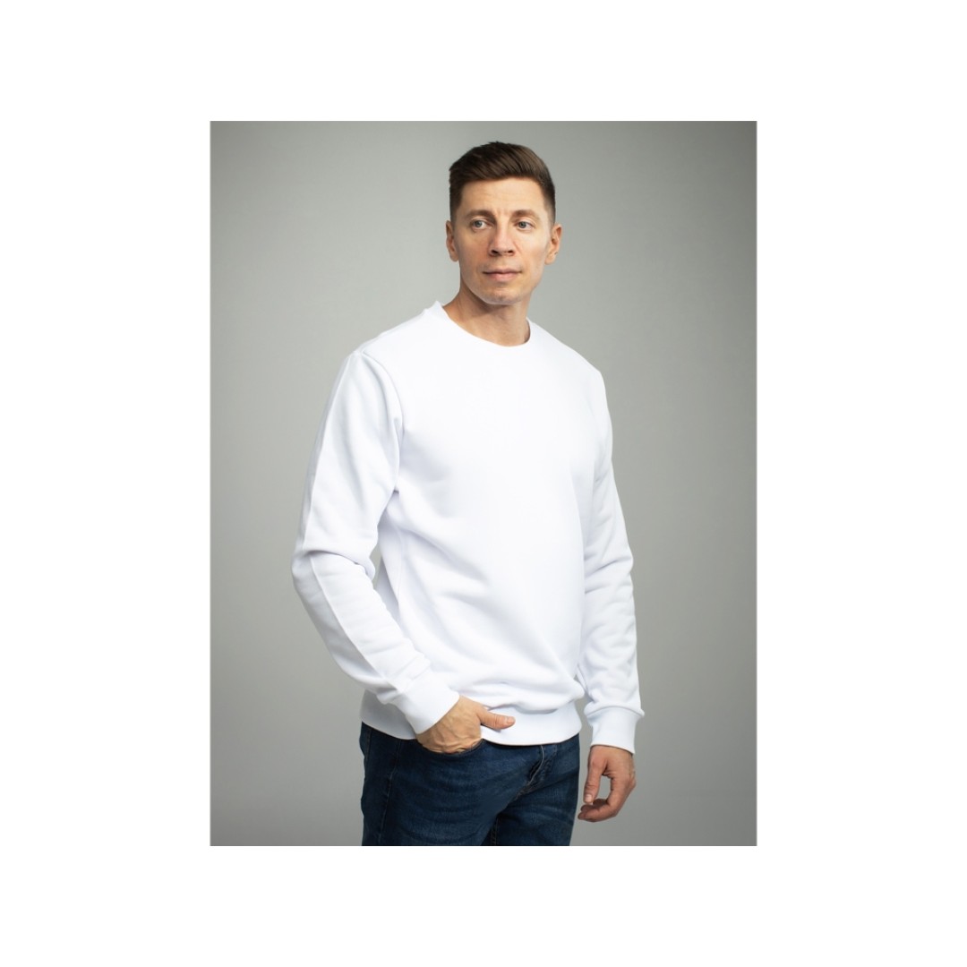 Толстовка втачной рукав. Модель 1 (Футер петлевой) (Размер 54-188, Цвет Белый)