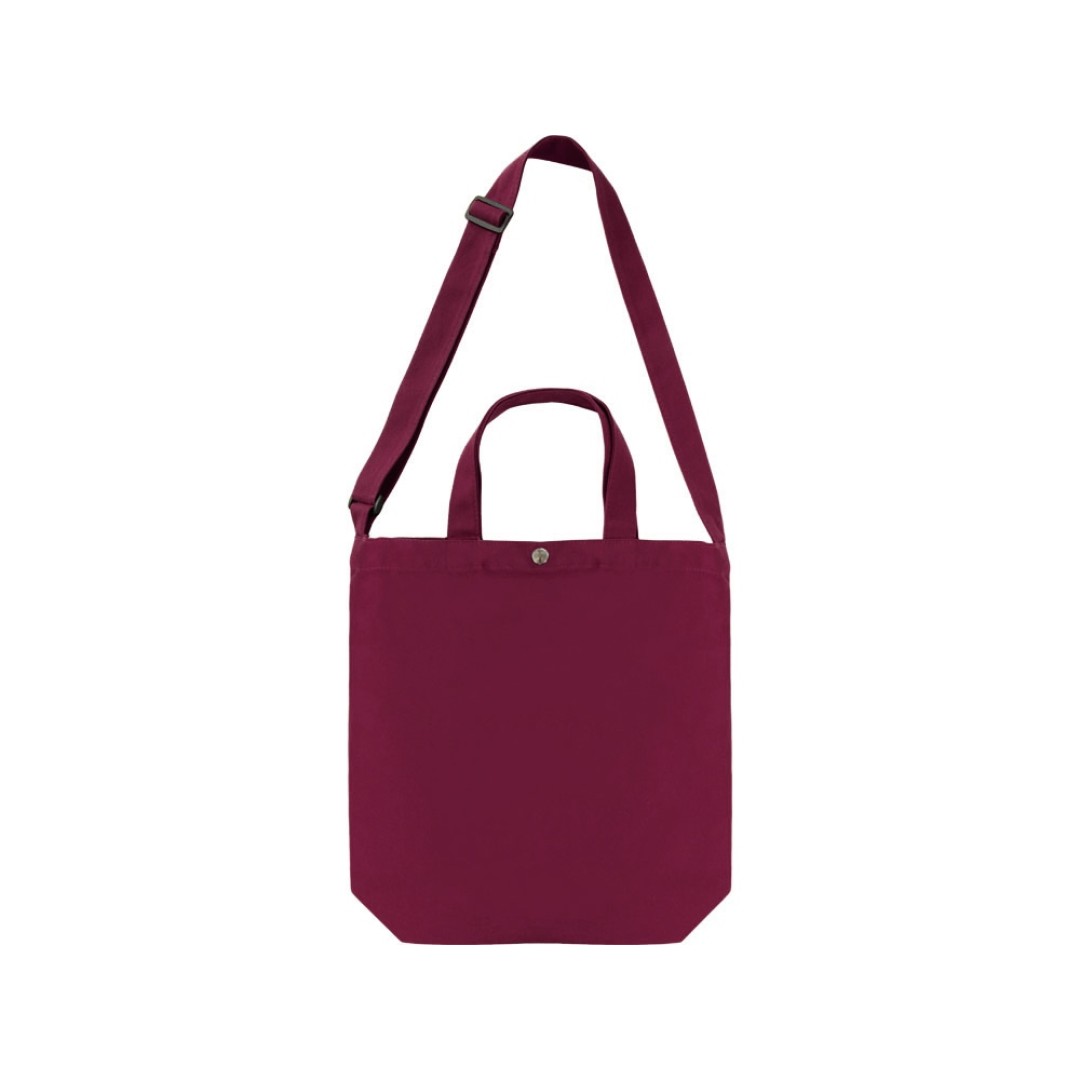 Сумка Helfer из хлопка на кнопке с регулирующейся лямкой, бордовый