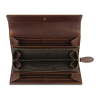 Кошелек Mano "Don Leon", натуральная кожа в коричневом цвете, 19 х 10 см