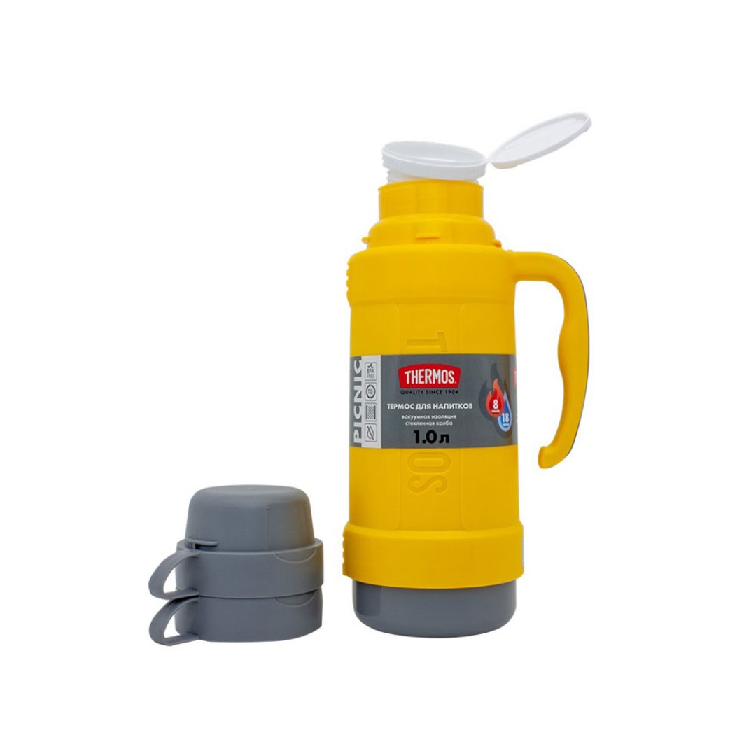 Термос со стеклянной колбой тм THERMOS PICNIC 40 Series Yellow 1,0L